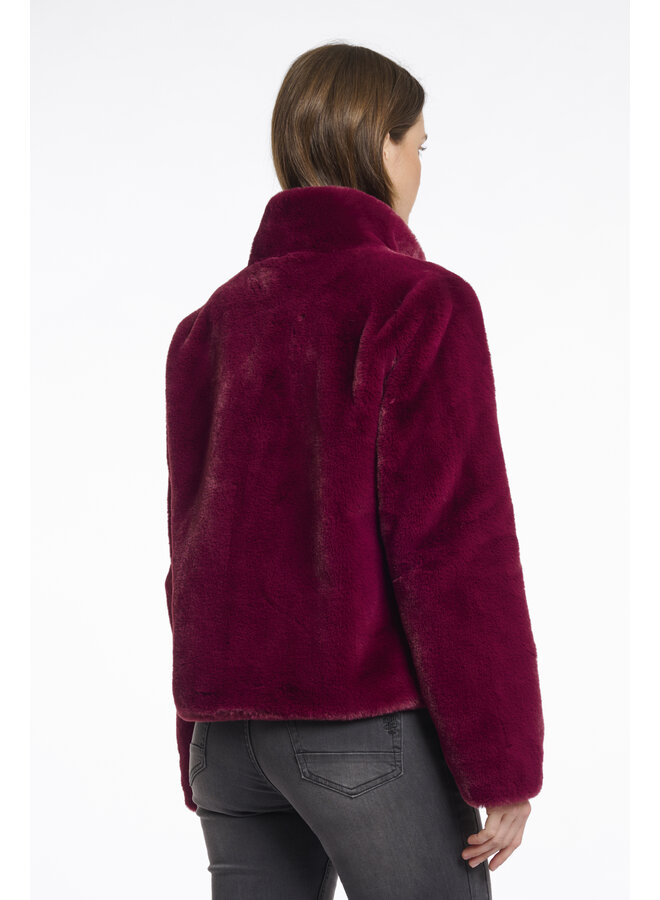 Vie.7002511 Rino en Pelle Single breasted fake fur jacket  Sugar plum