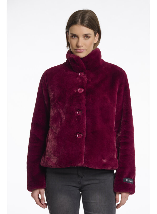 Vie.7002511 Rino en Pelle Single breasted fake fur jacket  Sugar plum