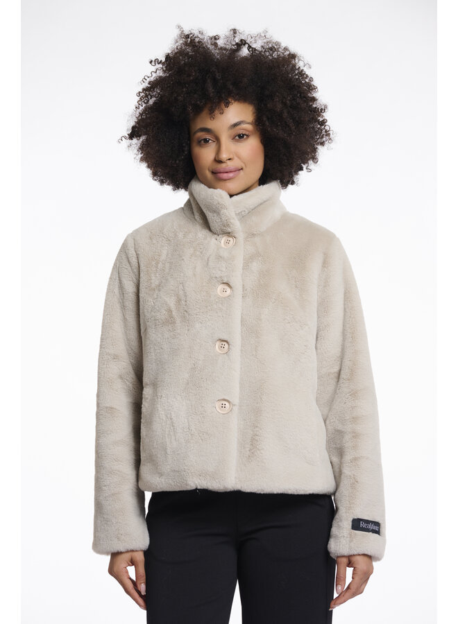 Vie.7002511 Rino & Pelle Single breasted fake fur jacket  Birch