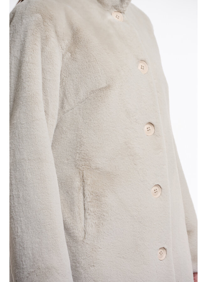 Nonna.7002511 Rino en Pelle Single breasted fake fur coat  Birch