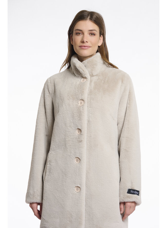 Nonna.7002511 Rino en Pelle Single breasted fake fur coat  Birch