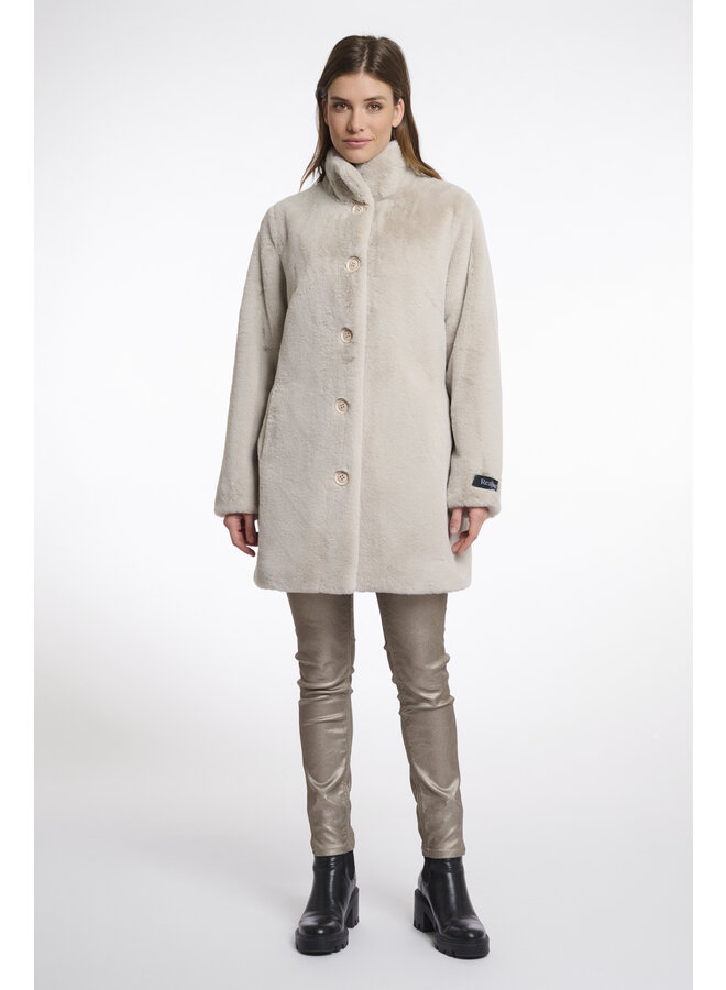 Nonna.7002511 Rino en Pelle Single breasted fake fur coat  Birch