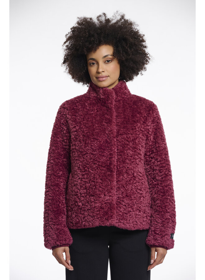 Kion.7002511 Rino en Pelle Faux fur jacket with high neck  Sugar plum