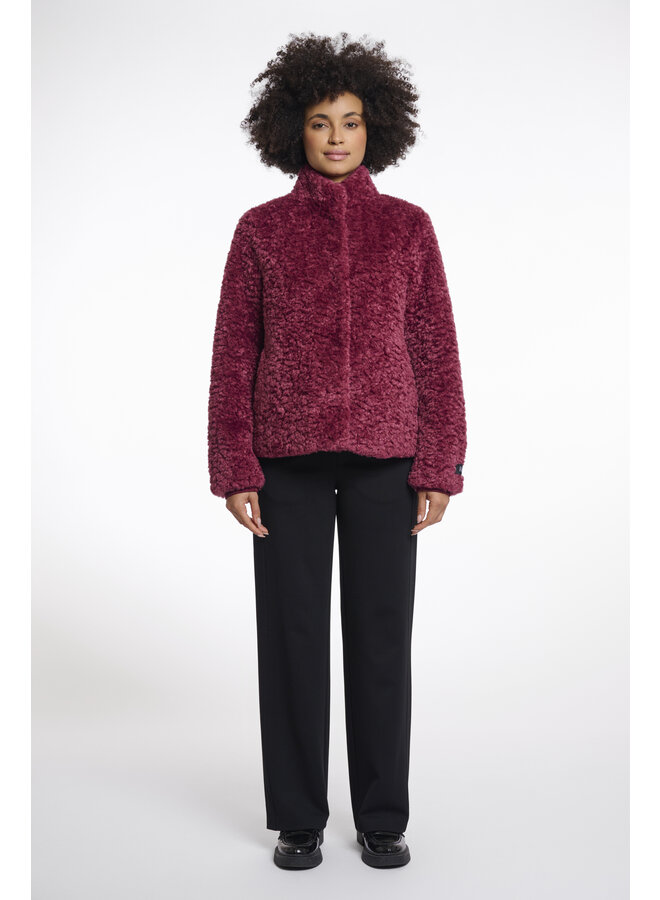 Kion.7002511 Rino en Pelle Faux fur jacket with high neck  Sugar plum
