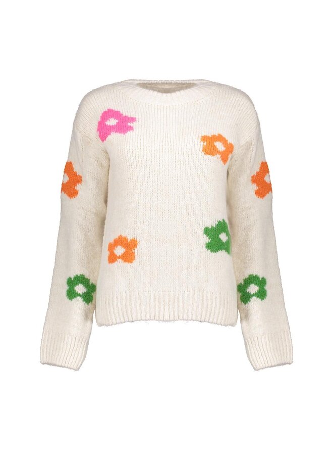 54598-70 010 Geisha Pullover flowers off-white/fuchsia/orange/green