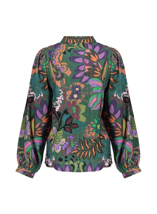 53640-20 530 Geisha Blouse print green/purple