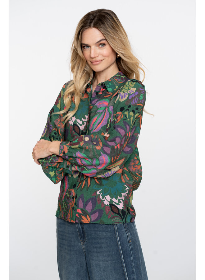 53640-20 530 Geisha Blouse print green/purple