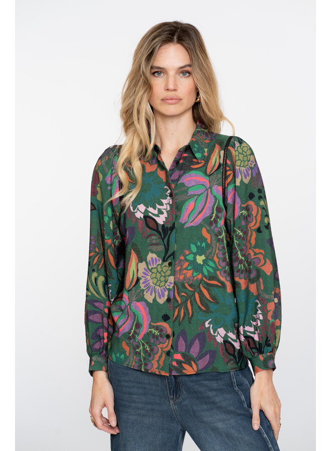 53640-20 530 Geisha Blouse print green/purple