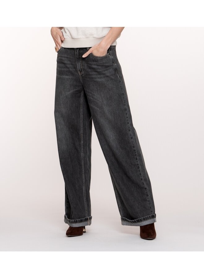 51509-10 805 Geisha Jeans fold-up grey denim