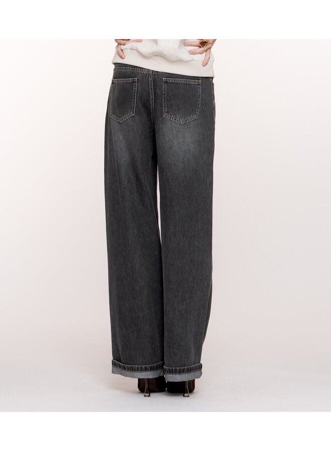 51509-10 805 Geisha Jeans fold-up grey denim