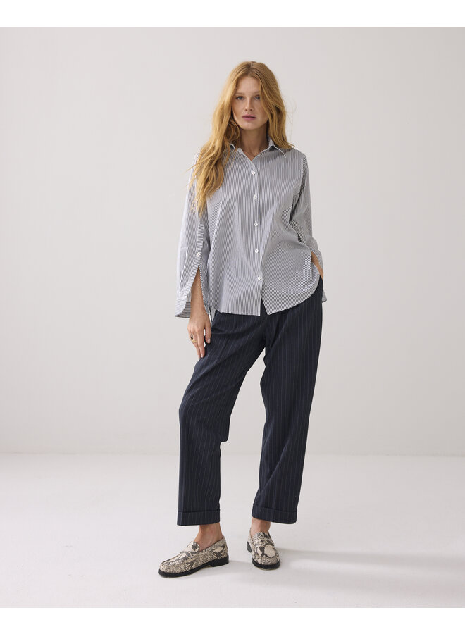 2s3336-12166 495 Summum Blouse Stripe Midnight blue