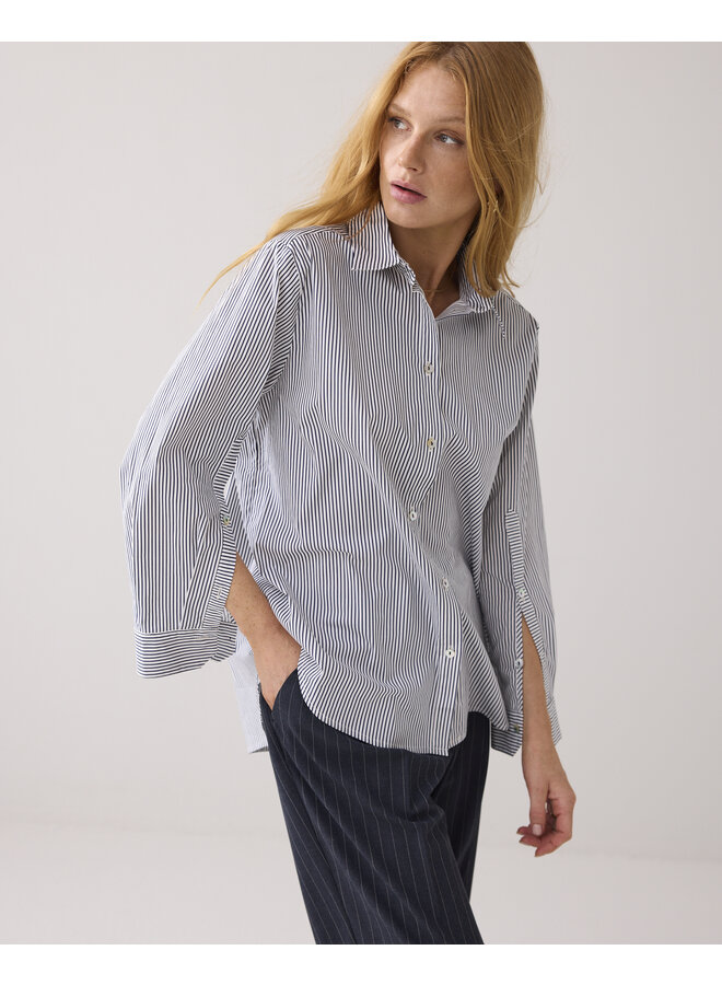 2s3336-12166 495 Summum Blouse Stripe Midnight blue