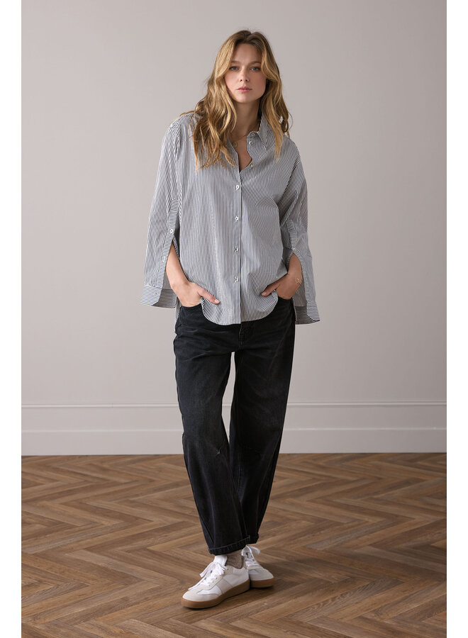 2s3336-12166 495 Summum Blouse Stripe Midnight blue