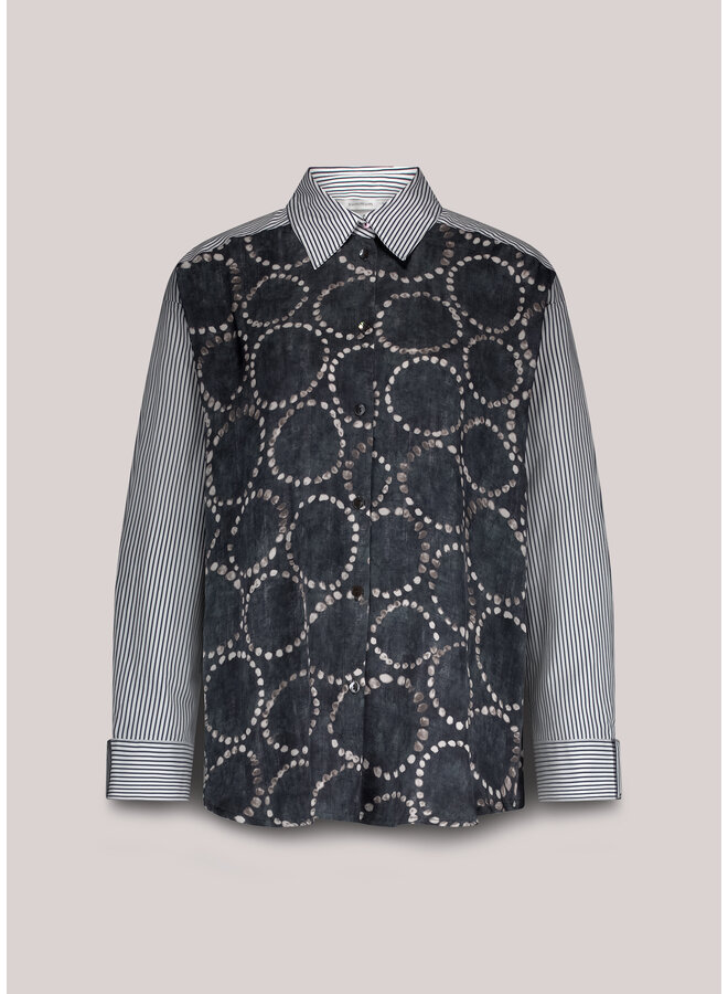 2s3329-12263 495 Summum Blouse All over print Midnight blue