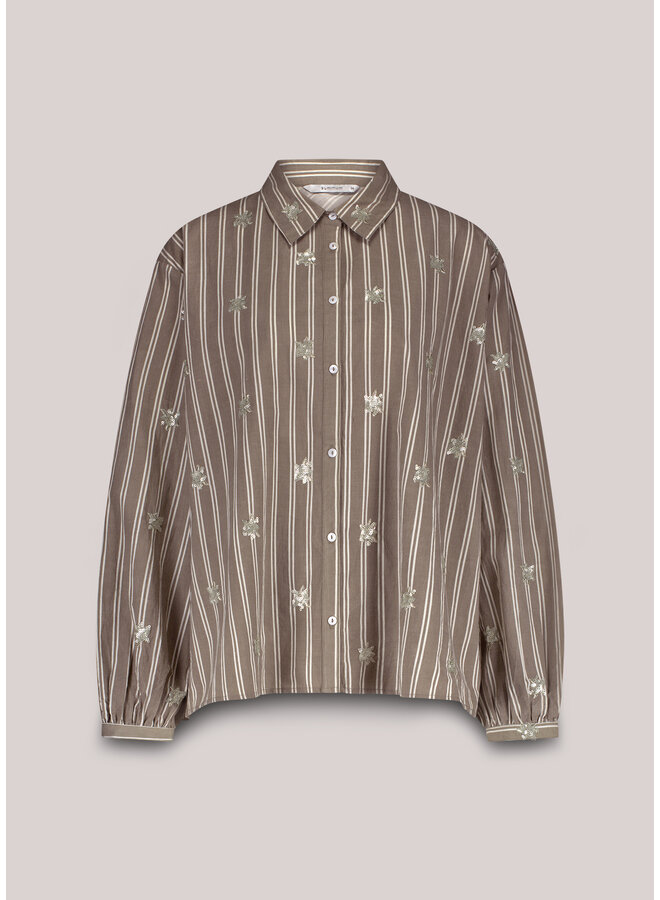 2s3328-12291 706 Summum Blouse Stripe scattered embro Funghi