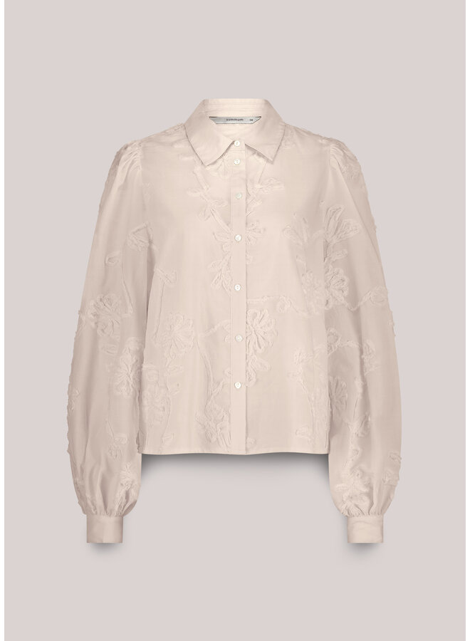 2s3327-12292 122 Summum Blouse Tape pattern voile Ivory