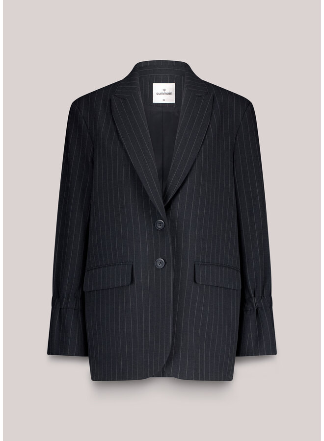 1s1263-12258 495 Summum Blazer boyfriend Pinstripe Midnight blue