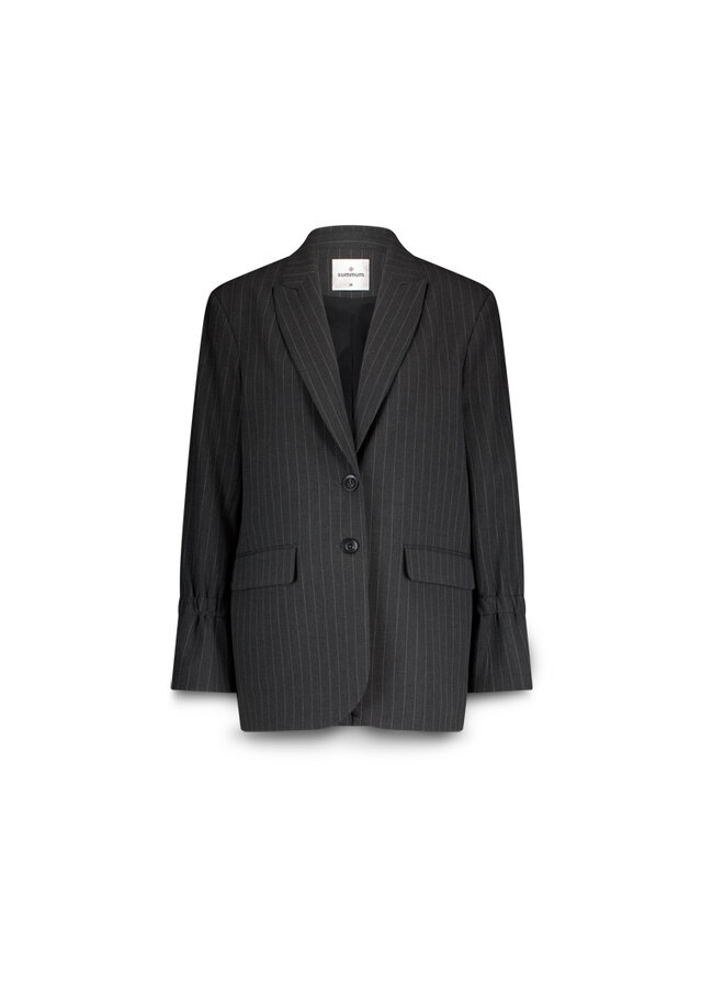 1s1263-12258 495 Summum Blazer boyfriend Pinstripe Midnight blue