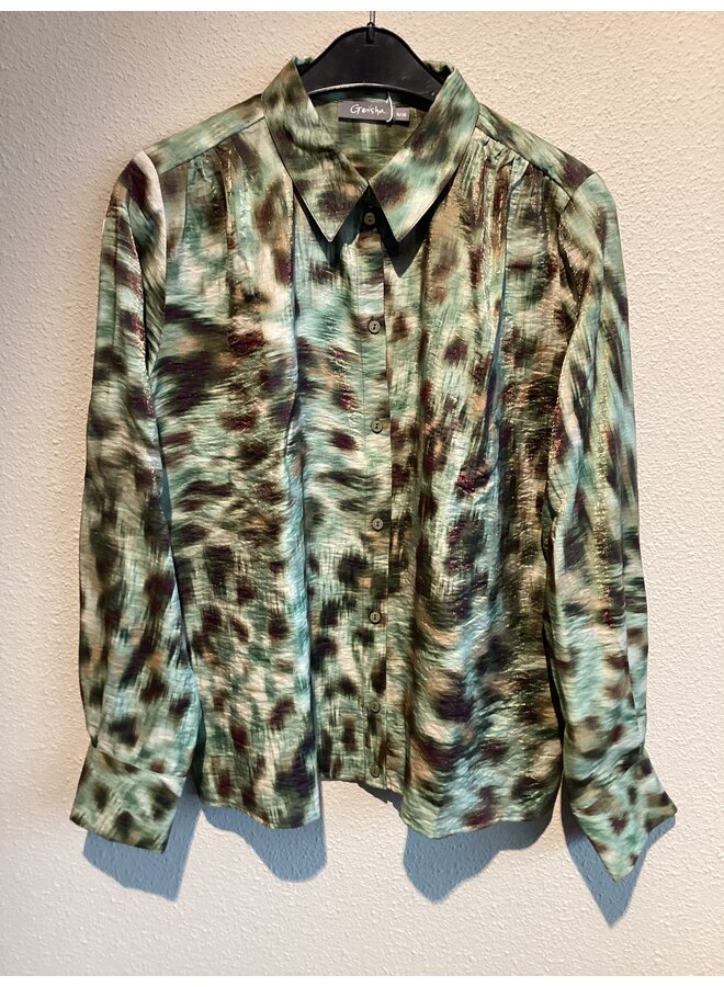 53659-20 530 Geisha Blouse print green/brown