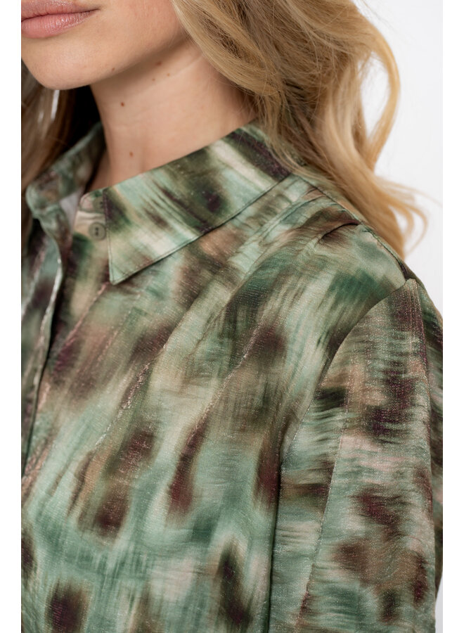 53659-20 530 Geisha Blouse print green/brown
