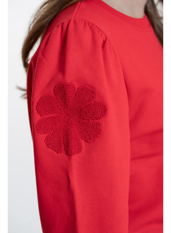 52582-21 450 Geisha Sweater big flowers red