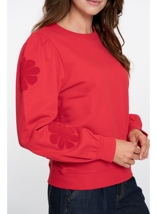 52582-21 450 Geisha Sweater big flowers red