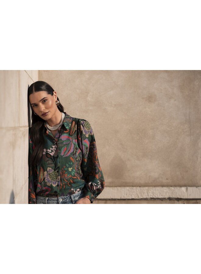 53640-20 530 Geisha Blouse print green/purple