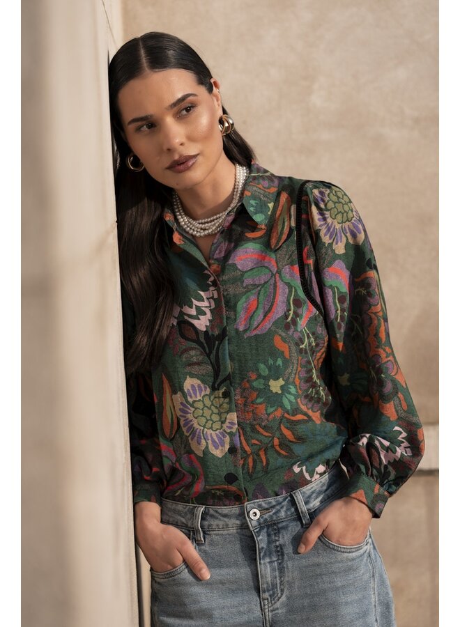 53640-20 530 Geisha Blouse print green/purple