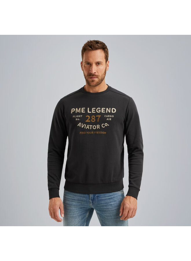 PSW2506421 9140 PME Legend Crewneck interlock light sweat Obsidian