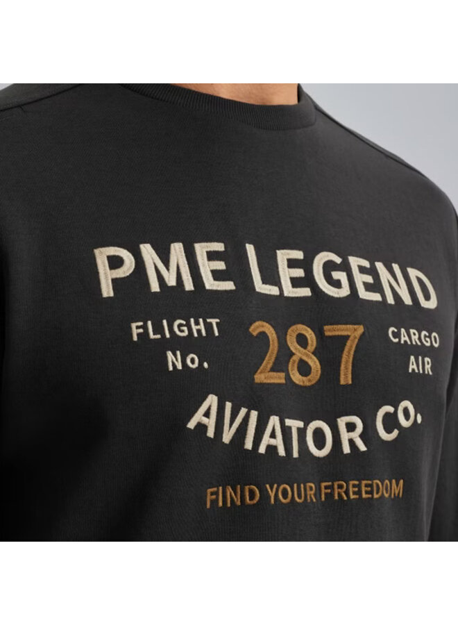 PSW2506421 9140 PME Legend Crewneck interlock light sweat Obsidian