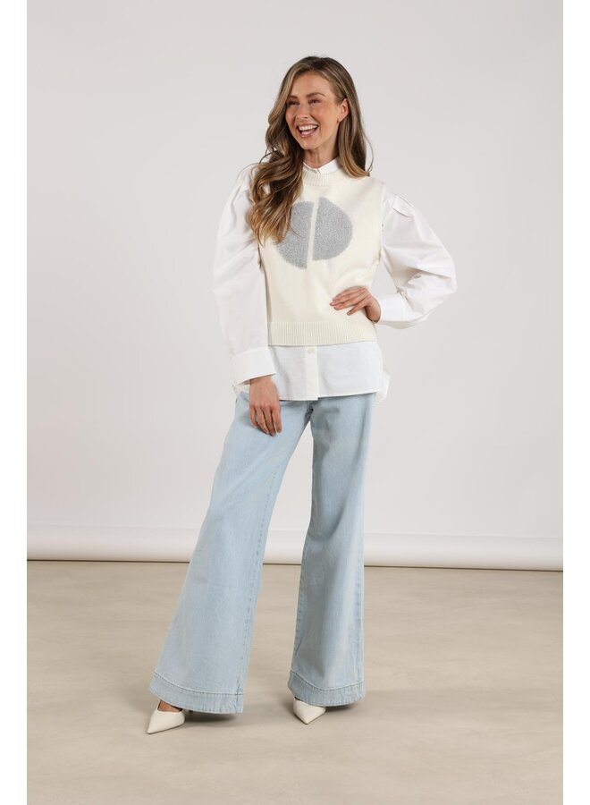 NKF07000 17 Nukus Intarsia Spencer Off White