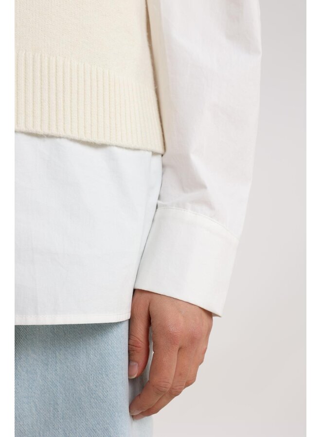 NKF07000 17 Nukus Intarsia Spencer Off White