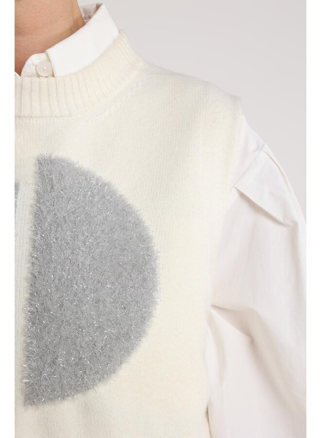 NKF07000 17 Nukus Intarsia Spencer Off White