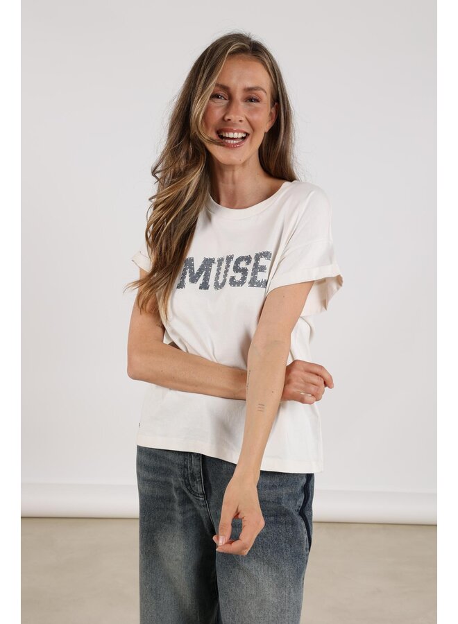 NKF04005 219 Nukus Lou Shirt Offwhite/Navy