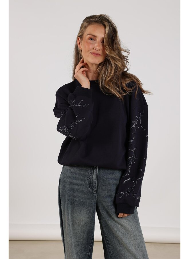 NKF03000 70 Nukus Suzanne Pullover Strass Navy
