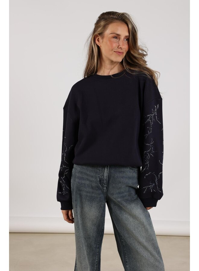 NKF03000 70 Nukus Suzanne Pullover Strass Navy