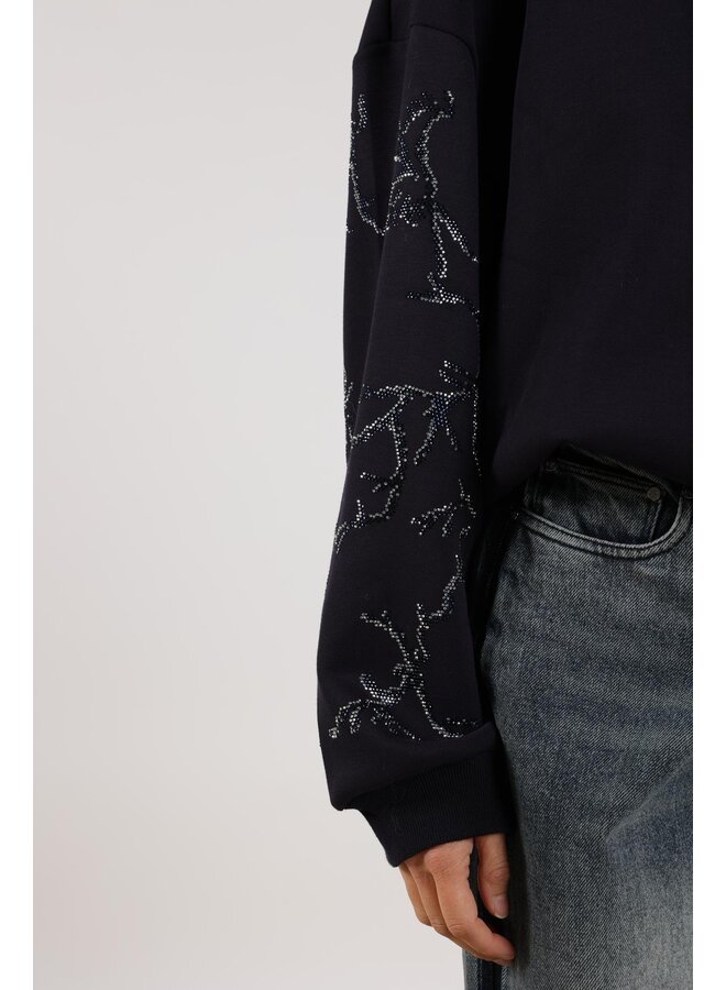 NKF03000 70 Nukus Suzanne Pullover Strass Navy