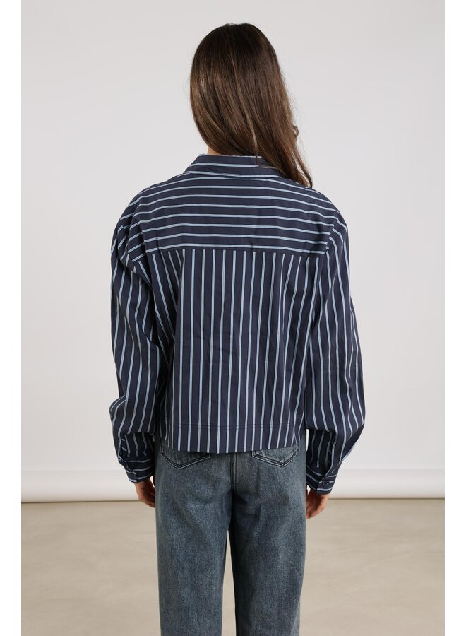NKF02071 280 Nukus Ariana Blouse Stripe Navy/Ice