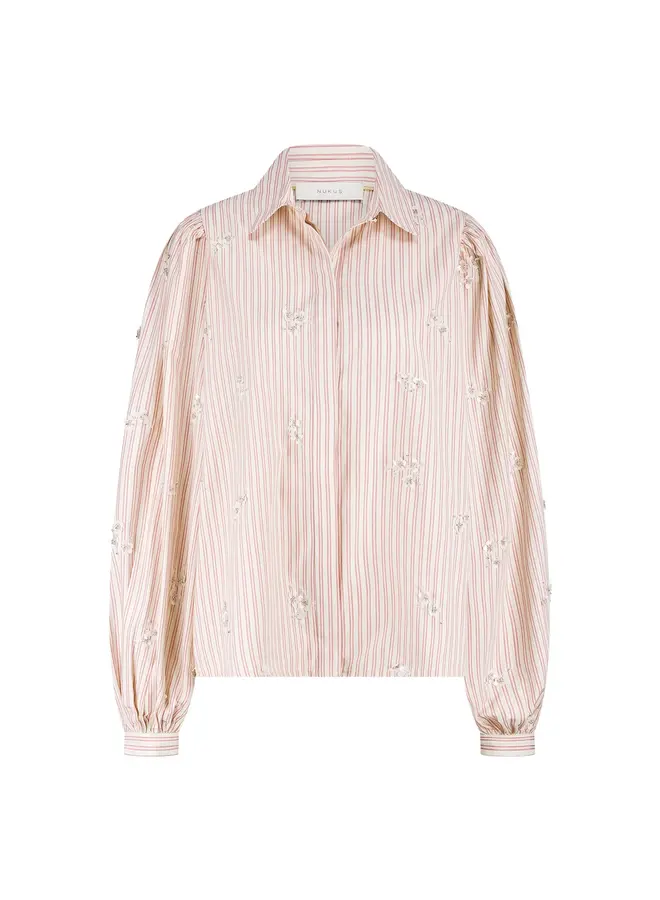 NKF02096 287 Nukus Jolies Blouse Stripe Offwhite/Dusty Pink