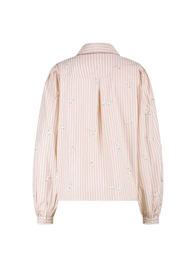 NKF02096 287 Nukus Jolies Blouse Stripe Offwhite/Dusty Pink