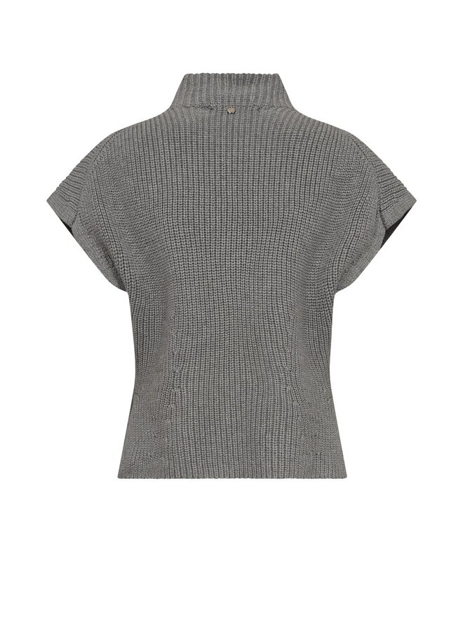 173490 919 MosMosh MM Biola Bine Knit Vest Grey Melange