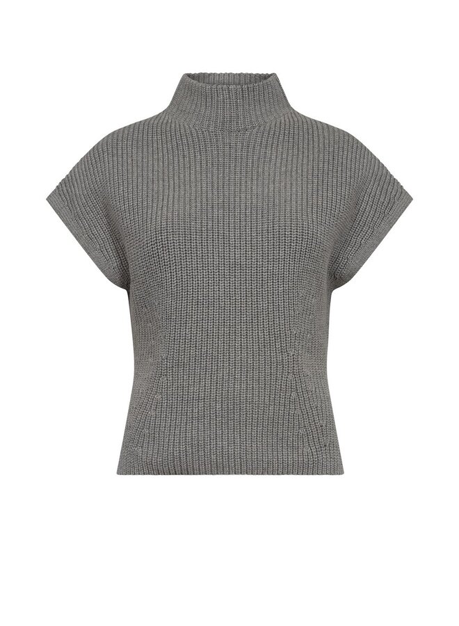 173490 919 MosMosh MM Biola Bine Knit Vest Grey Melange