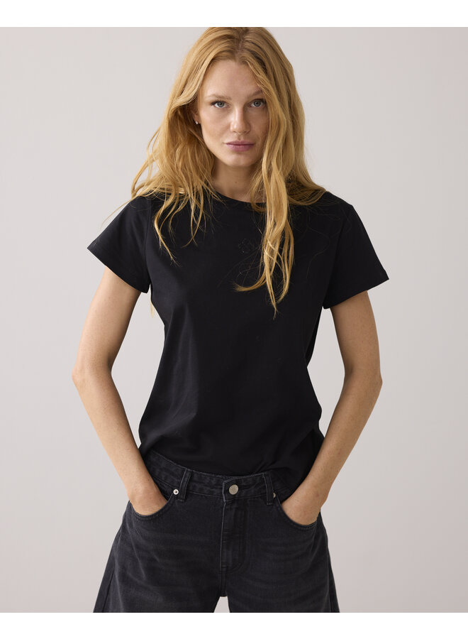 3s5185-30714 990 Summum Rhine stone logo tee  Black