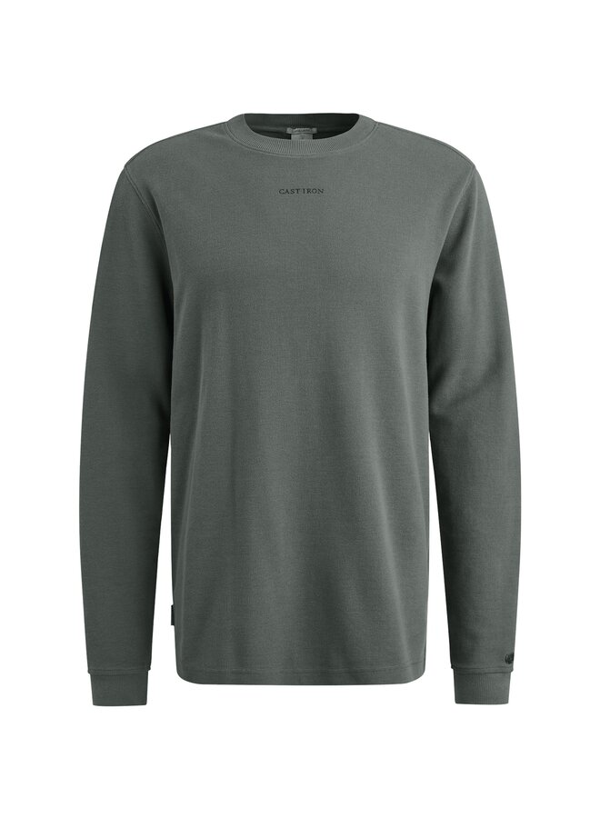 CTS2508584 9096 Cast Iron Long sleeve r-neck regular fit waffle Stormy Weather