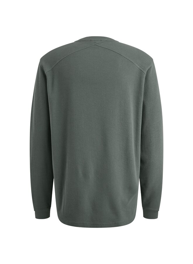 CTS2508584 9096 Cast Iron Long sleeve r-neck regular fit waffle Stormy Weather