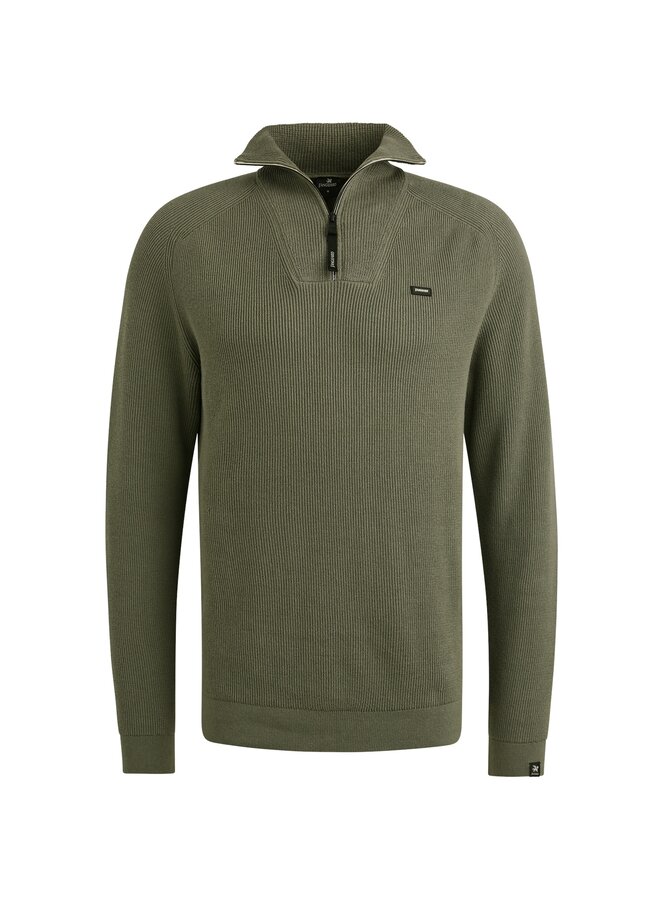 VKW2508307 6497 Vanguard Half zip collar cotton structure Tea Leaf