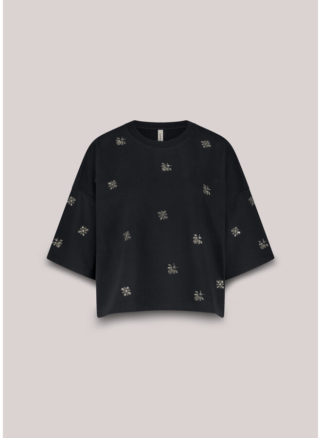 3s5201-30656 495 Summum Embellished shortsleeve Midnight blue