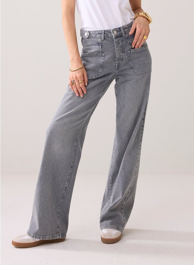4s2712-5196 824 Summum Wide straight leg comfort grey denim Grey denim