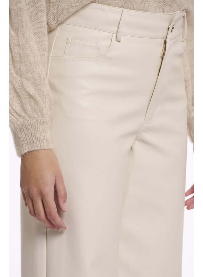 CorianShort.7502511 Rino en Pelle Short length straight leg PU pants Birch