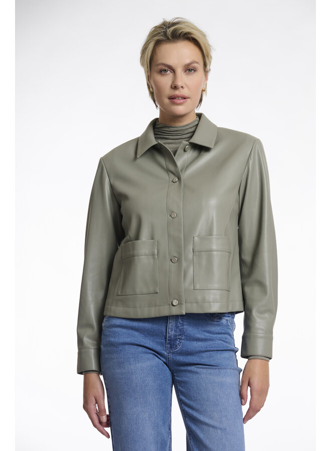 Annicka.7502511 Rino en Pelle Faux leather jacket Green ash